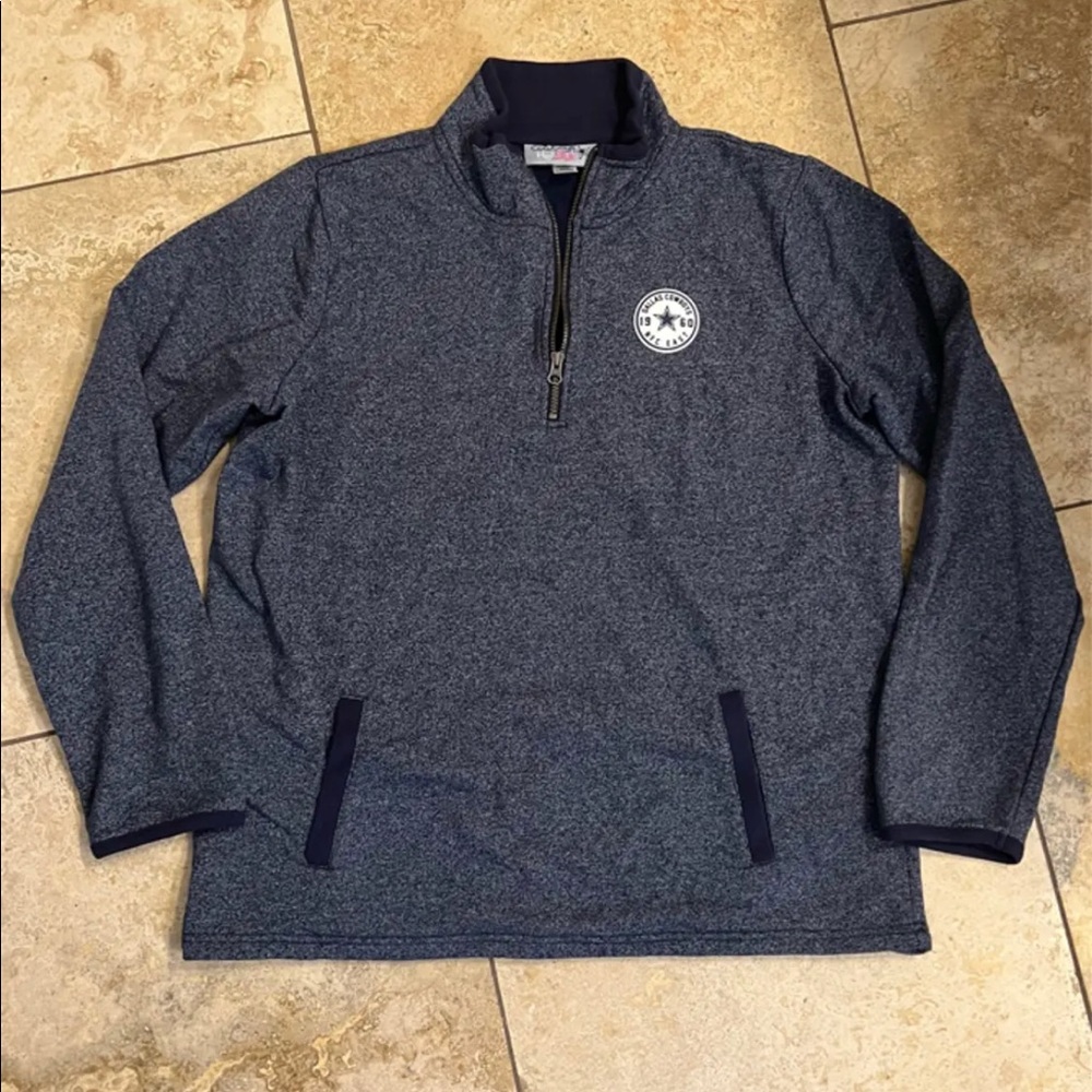 Dallas Cowboys Navy Blue Half Zip Women’s Fleece Zip Sweater XL extra Larve